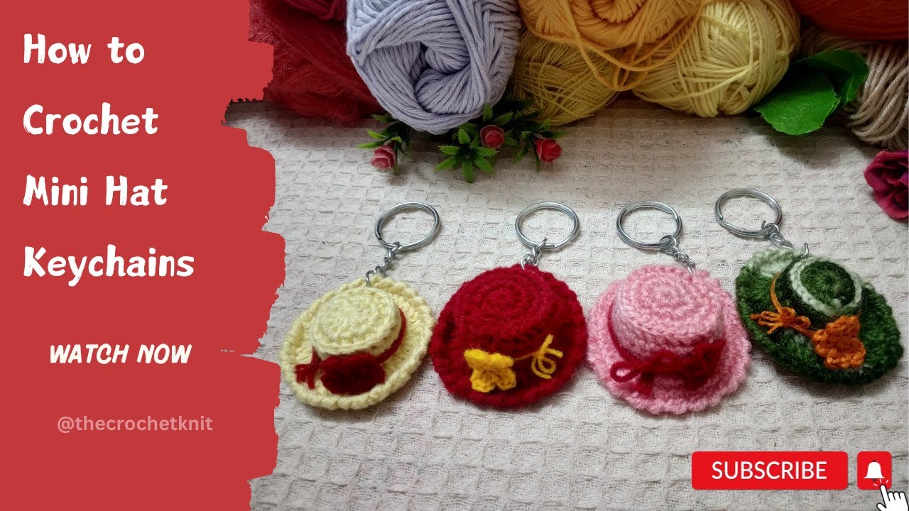 🧶 How to Crochet Mini Hat Keychain | Easy keychains tutorial #diy