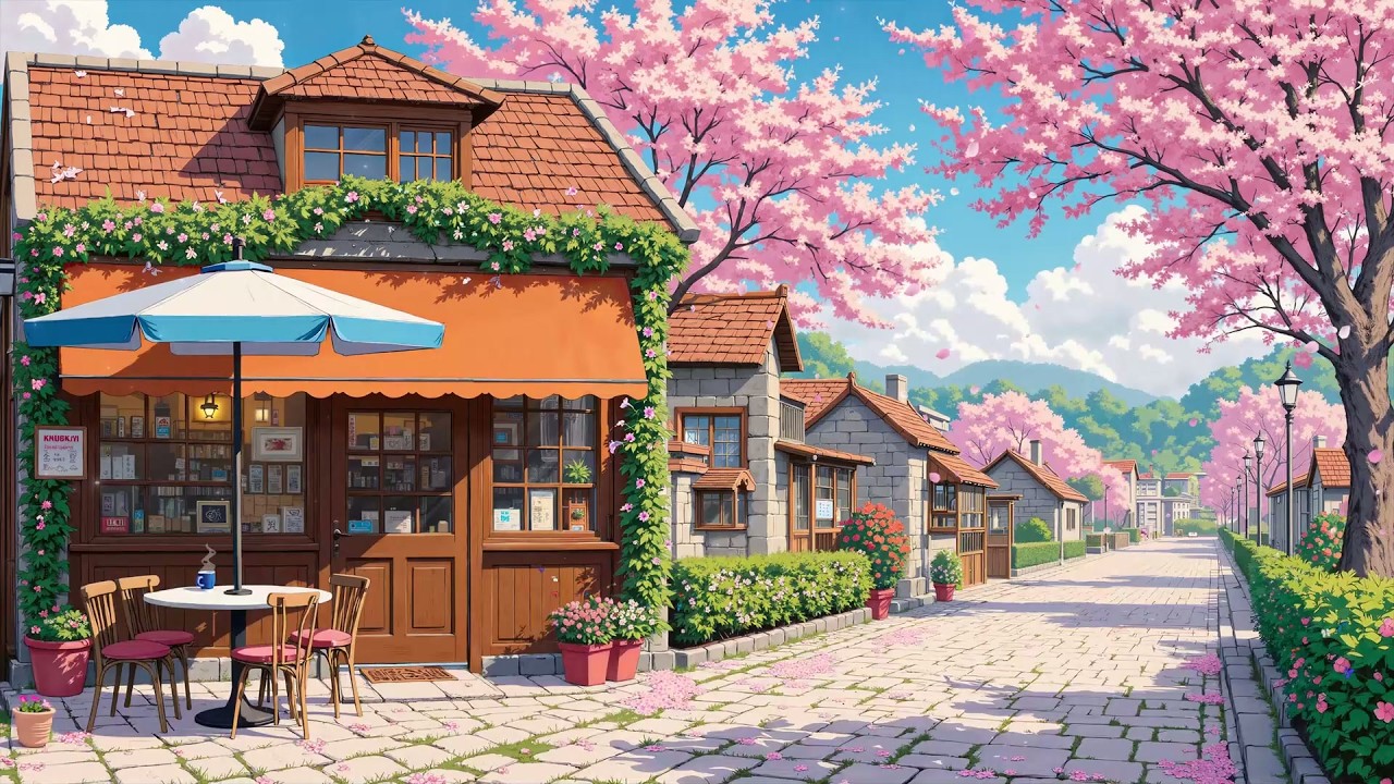 Beautiful Spring Cafe 🌸 Aesthetic Lofi for a Better Day ☕ Lofi Hip Hop to Study, Work