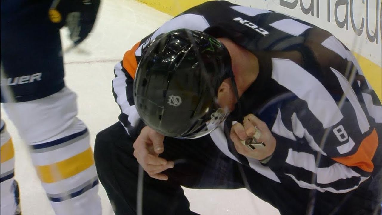 NHL: Pucks Hitting the Refs/Linesmen