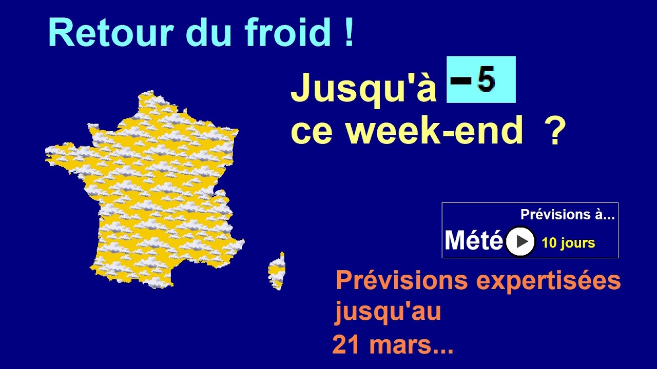 Météo à 10 jours: Prévisions du 12 mars 2026 au 21 mars 2026