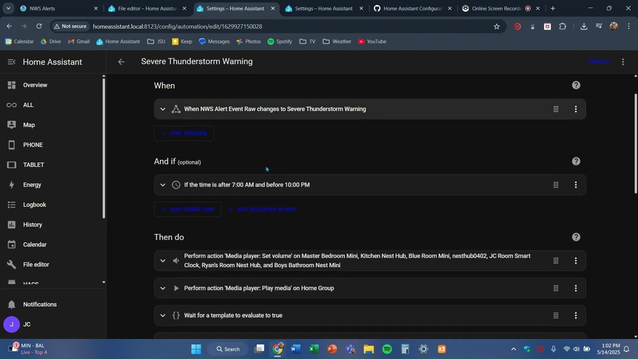 How I Setup Weather Alerts in Home Assistant!