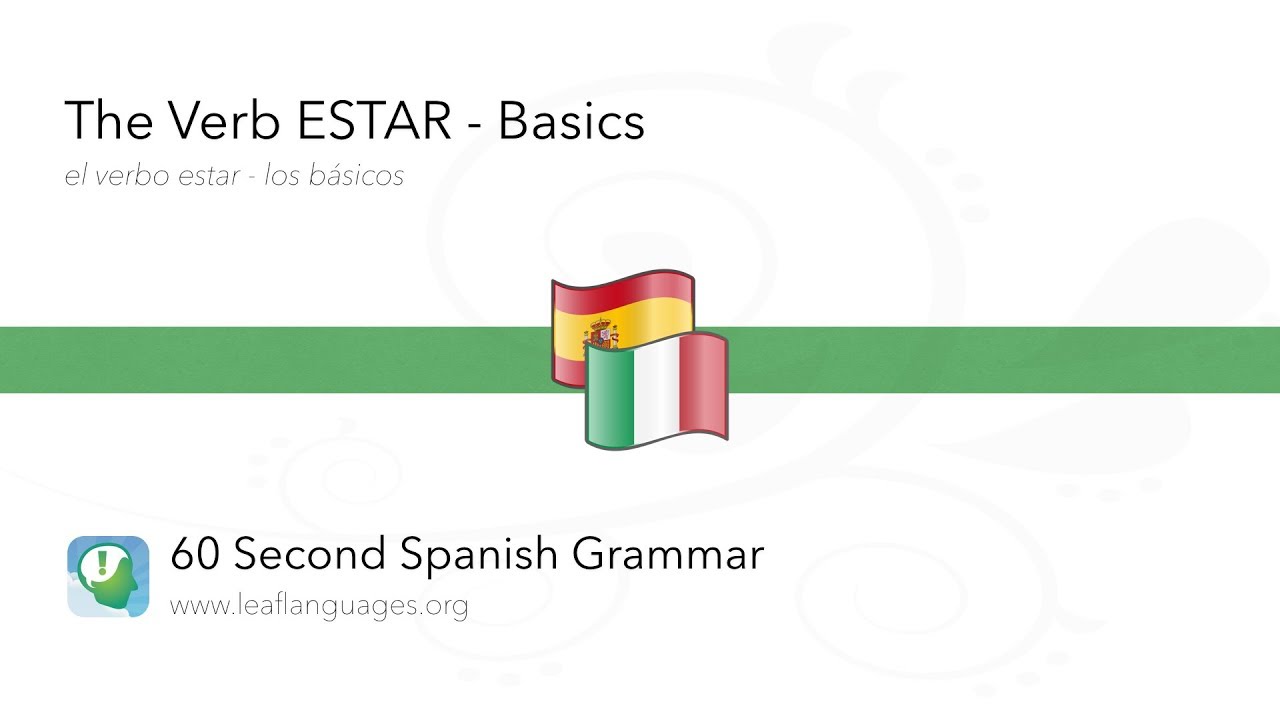 60-Second Spanish Grammar: The Verb [ESTAR] - Basics via The LEAF Project
