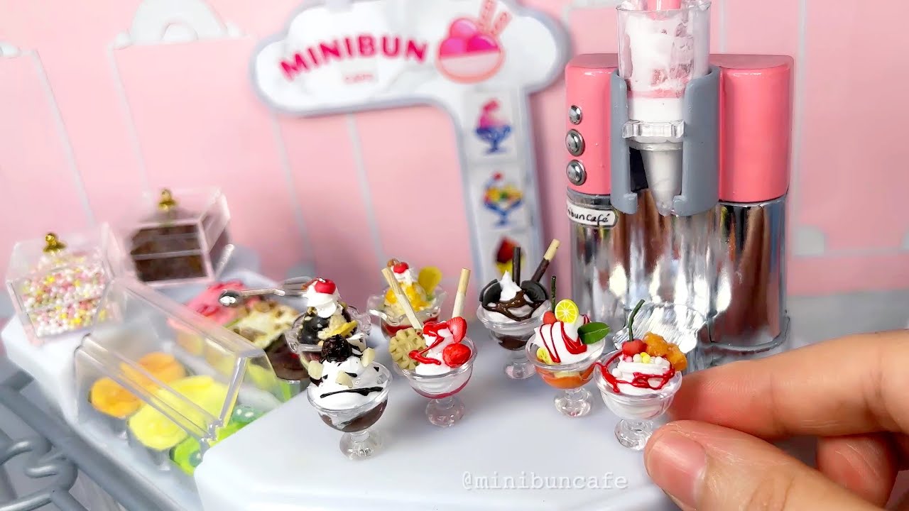 mini ice cream sundaes ✨ mini food cooking real ingredients ✨minibuncafe ✨