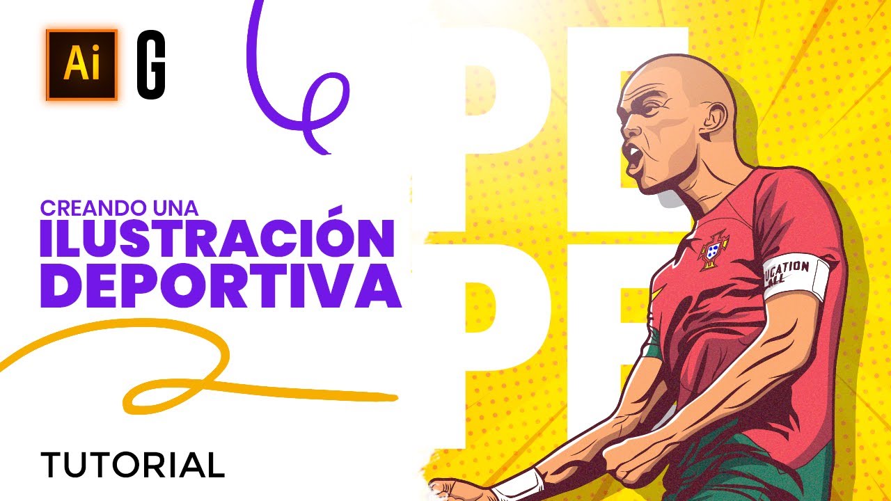 Illustrator Tutorial | Creando una Ilustración Deportiva  |  Football Vector Illustration