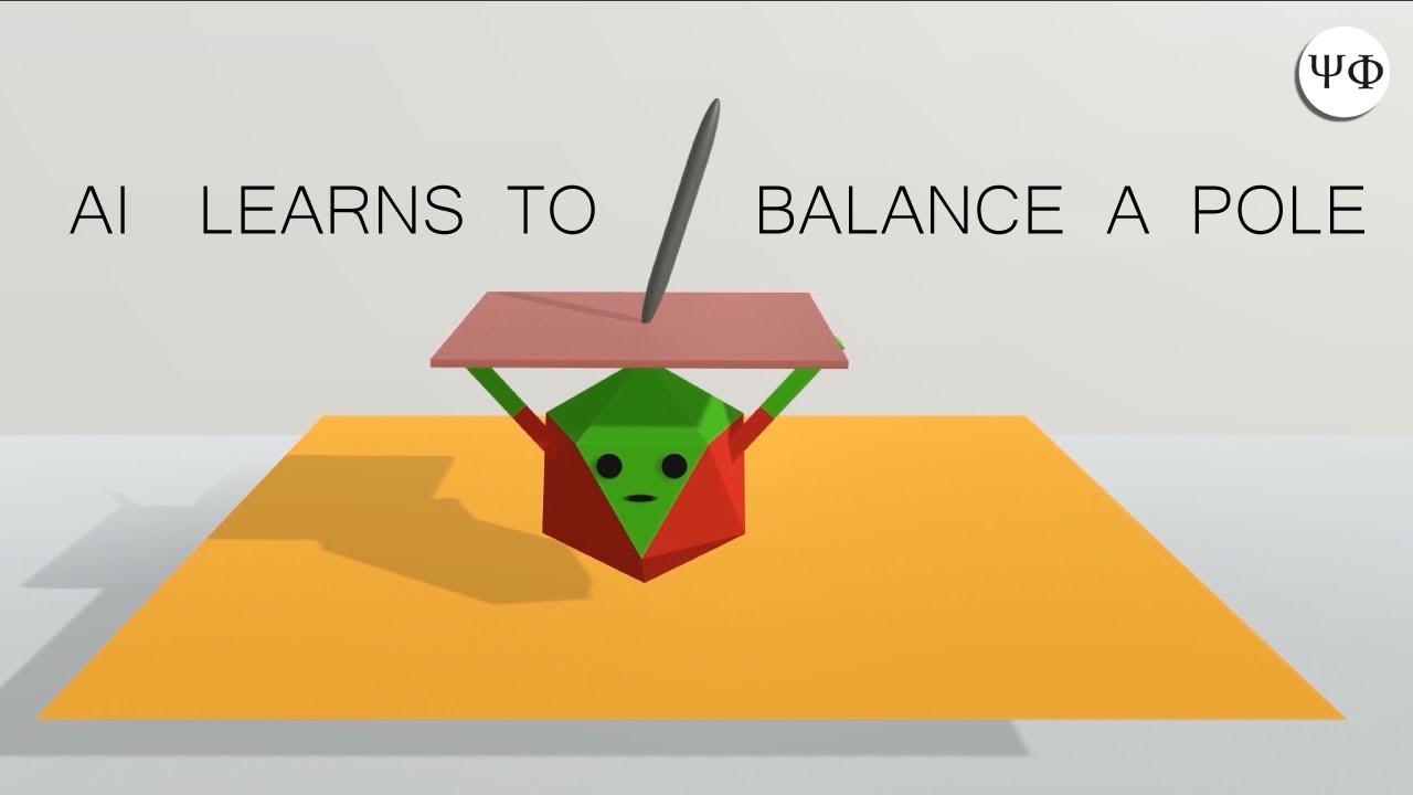 AI learns to Balance a Pole in 3D
