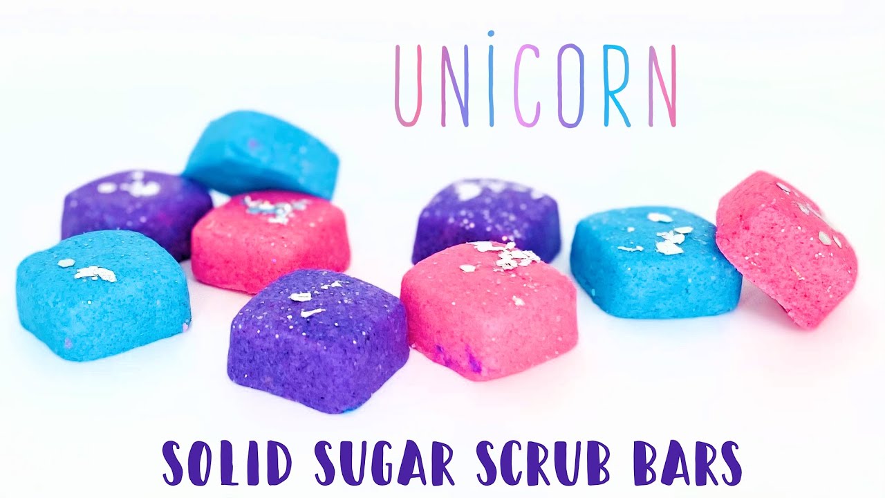 Easy Solid Scrub Bars DIY! Пушистый и отшелушивающий! Сахарные скраб-батончики UNICORN!
