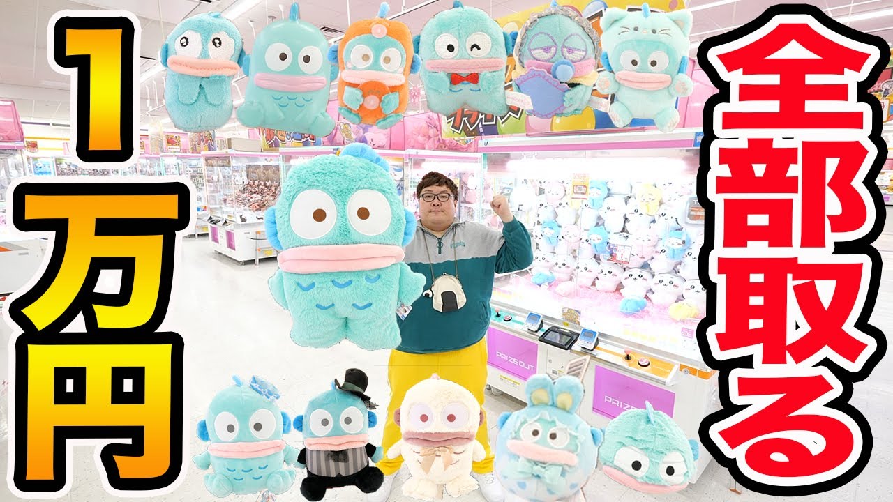 【全部取る!!】クレーンゲーム1万円で『お店にあるハンギョドン全部取る』ことが出来るのか?!UUUM新女性マネージャーのために限界取り!!!
