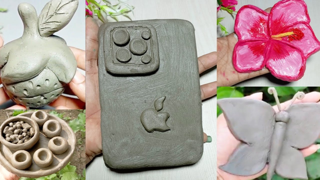Unbelievable! 📱😋Clay Art I Made iPhone, Fuchka, and Flowers with Clay | 100% Realistic Art