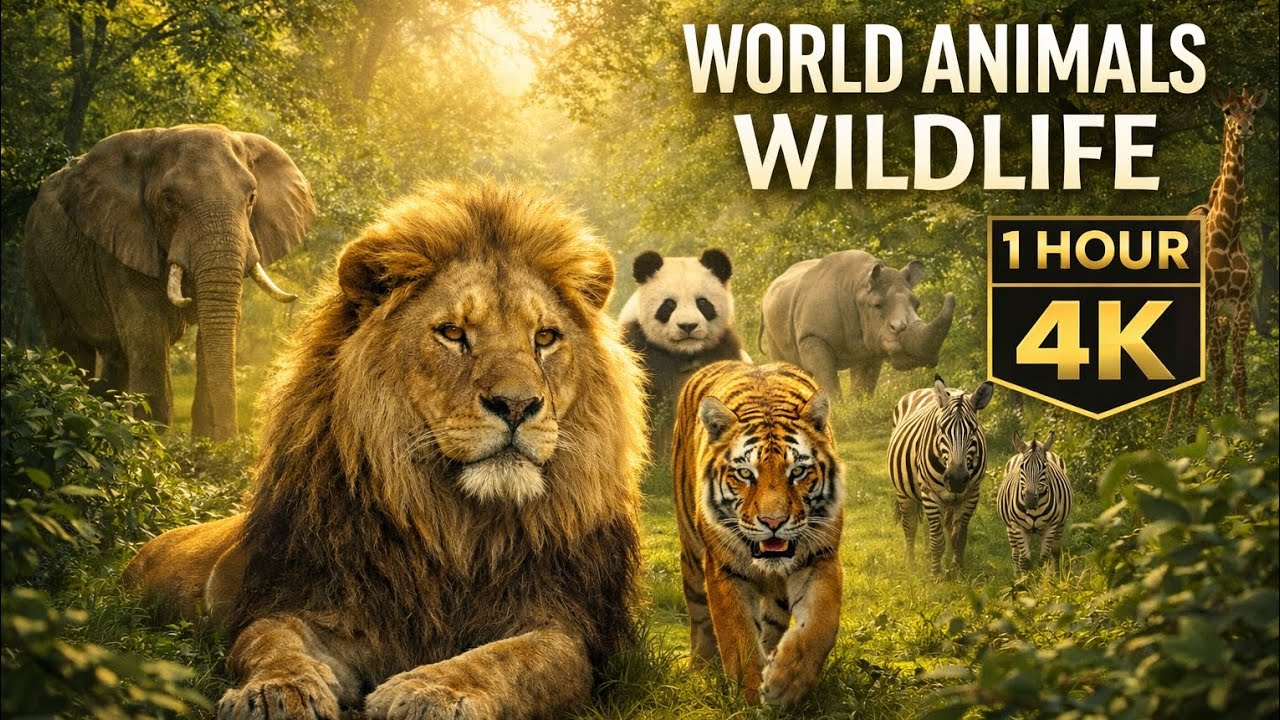 1 Hour World Animals Wildlife in 4K | Peaceful Nature & Calming Sounds #wildlife #animals 