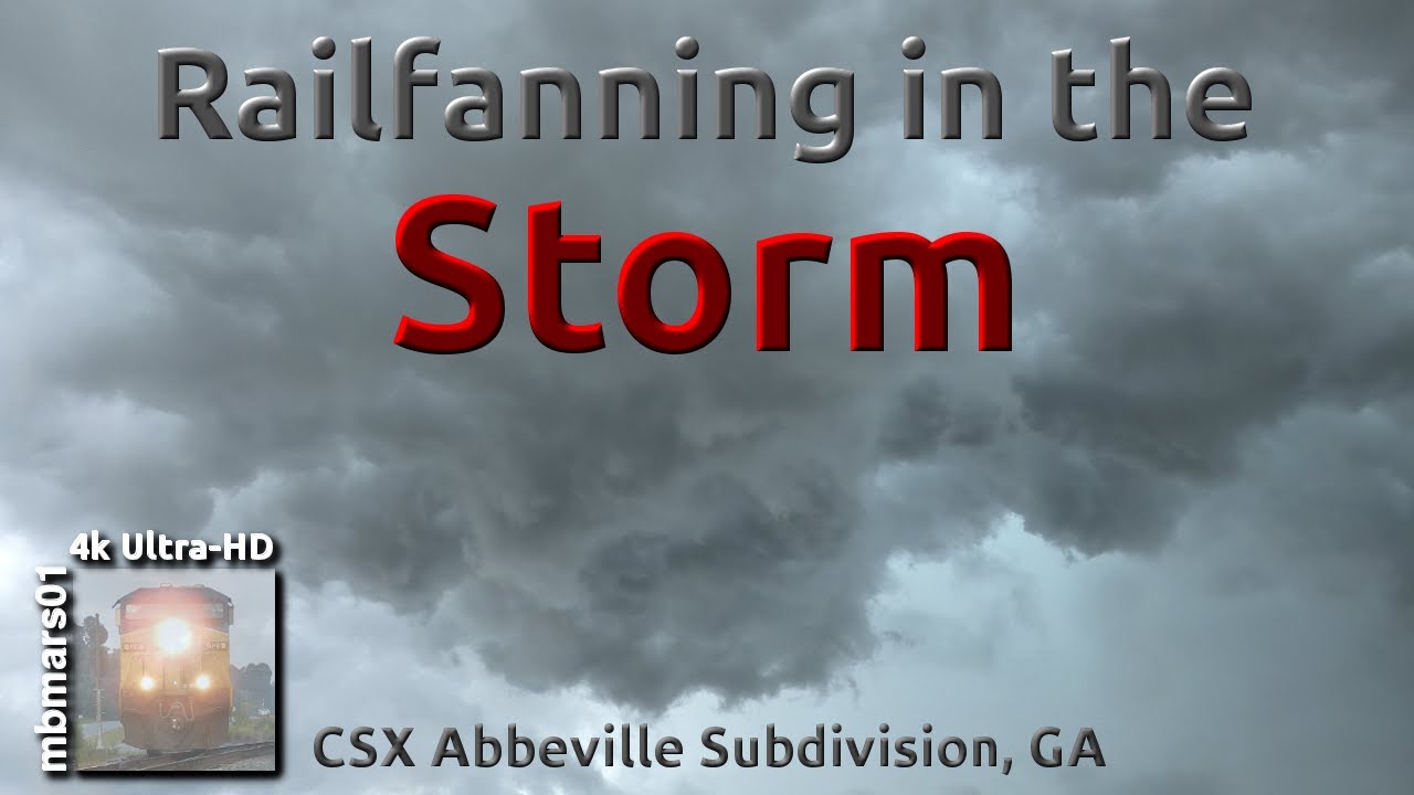 [7W][4k] Railfanning in the Storm. Long UP Military Train & More, CSX Abbeville Sub, GA 05/22/2020