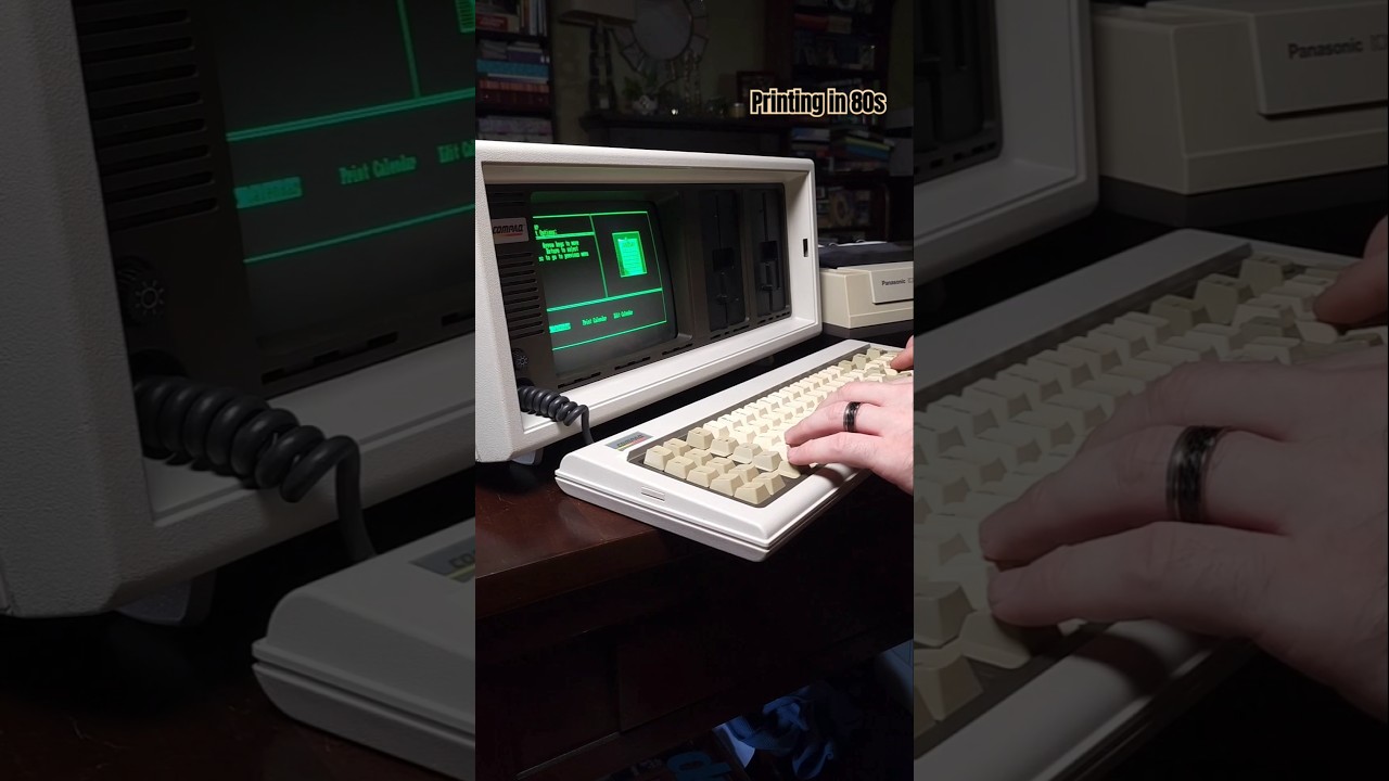 Print Master Plus running on a Compaq Portable #shorts #vintagecomputer
