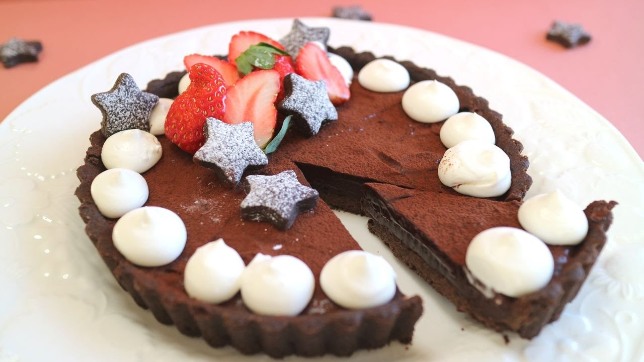 Chocolate ganache tart 絶品!濃厚生チョコ風チョコタルト♡