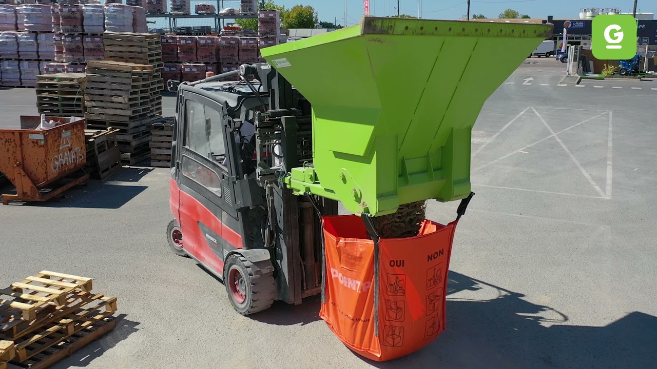 Godet remplisseur de big bag avec trappe hydraulique - charge 2T