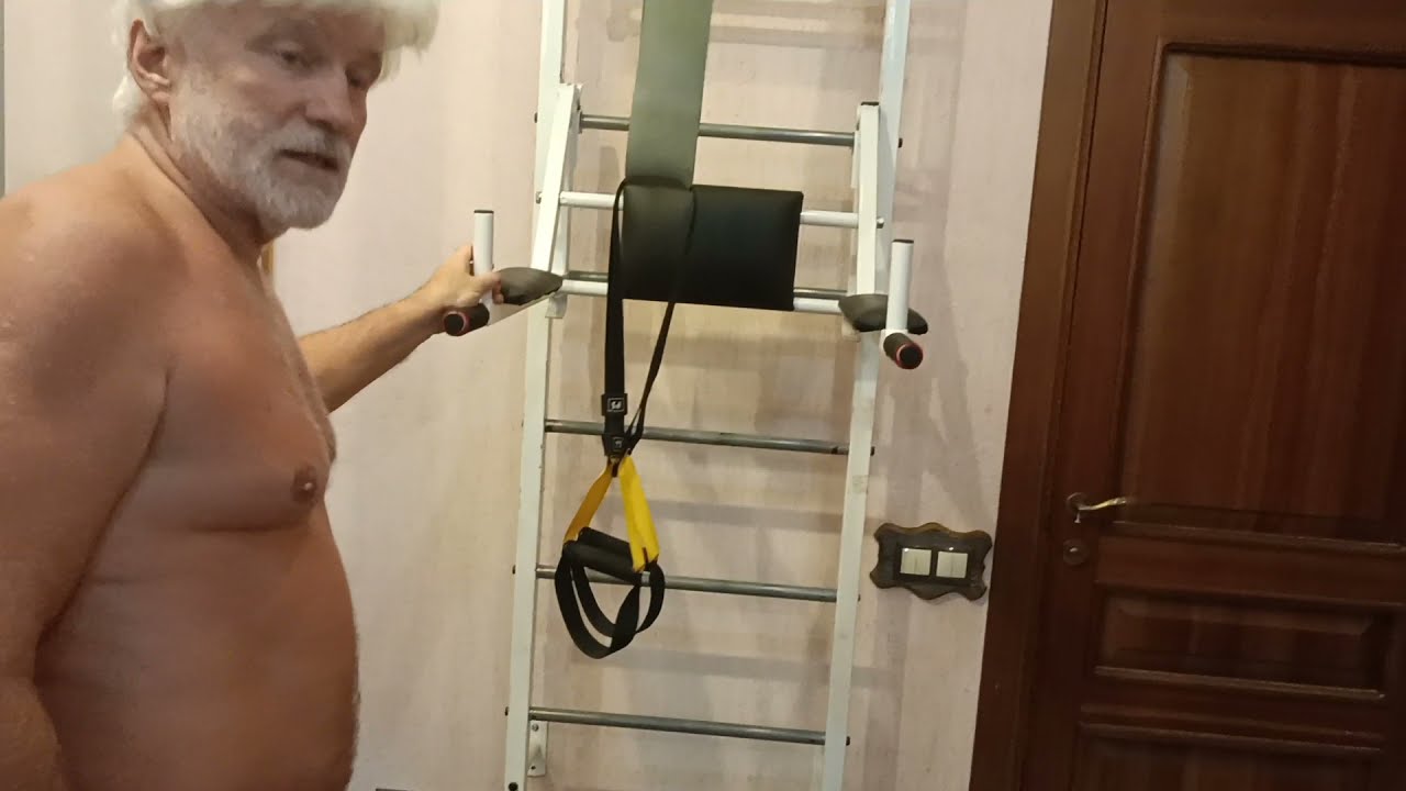 Подтягивание на турнике и отжимание на брусьях с помощью резиновой петли -ленты/эспандера и строп