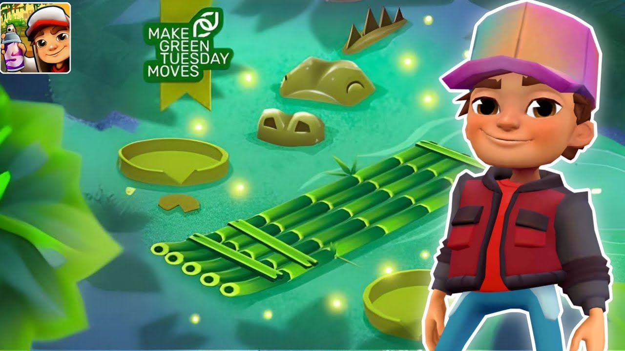 Subway Surfers New Orleans 2024 : Make Green Moves One Run Challenge to get Bamboo on Subway Surfers