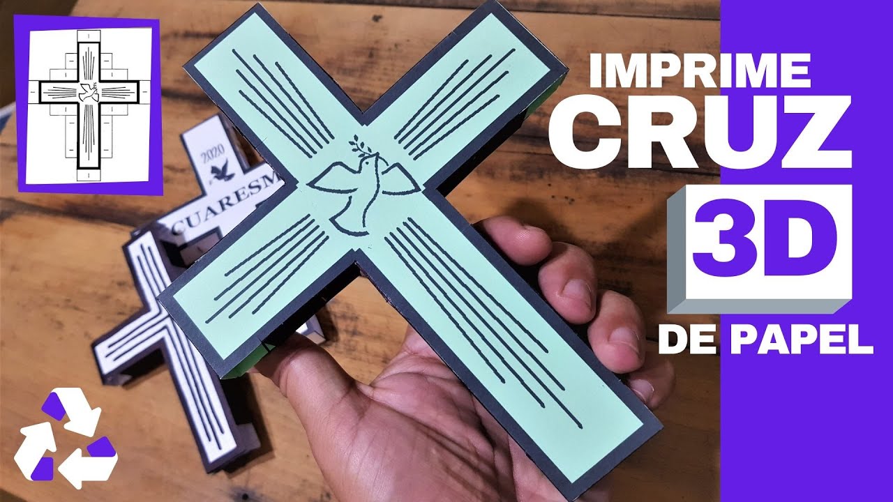 CRUZ DE PAPEL 3D - FACIL DE HACER Y CON PLANTILLAS !!
