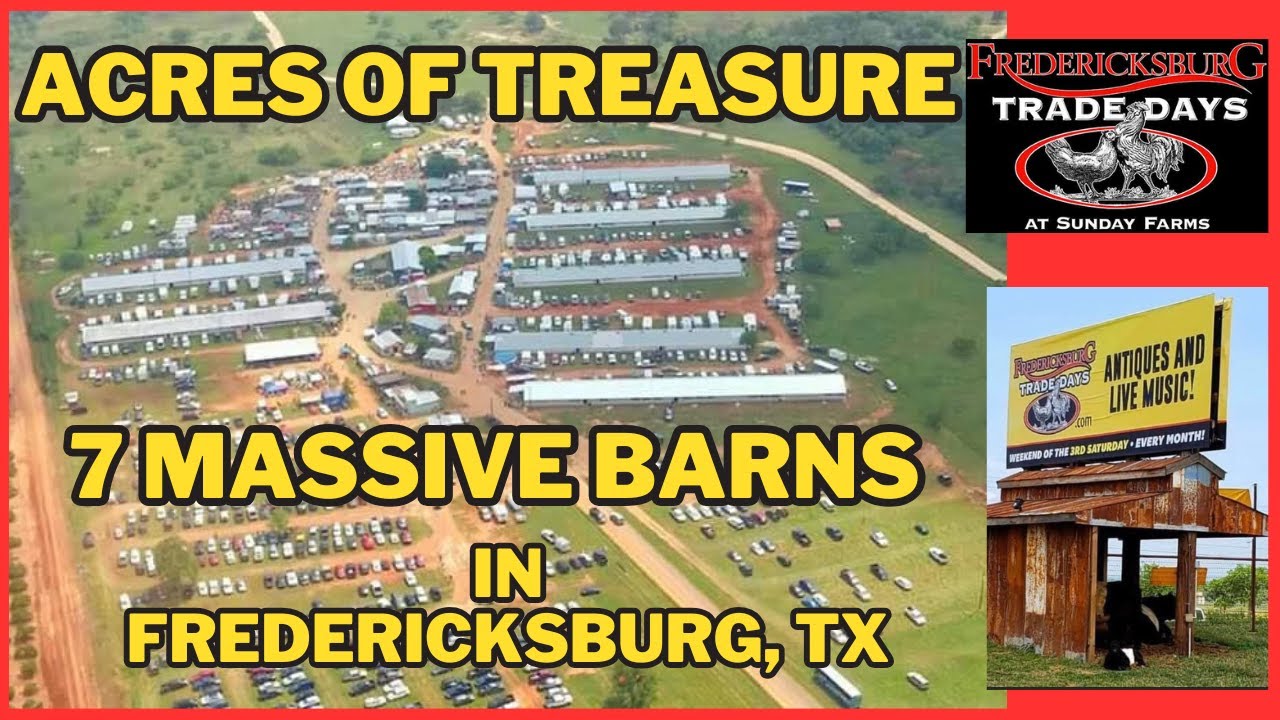 Hunting Vintage Antiques in Fredricksburg TX -- 7 BARNS Full of Treasures!!