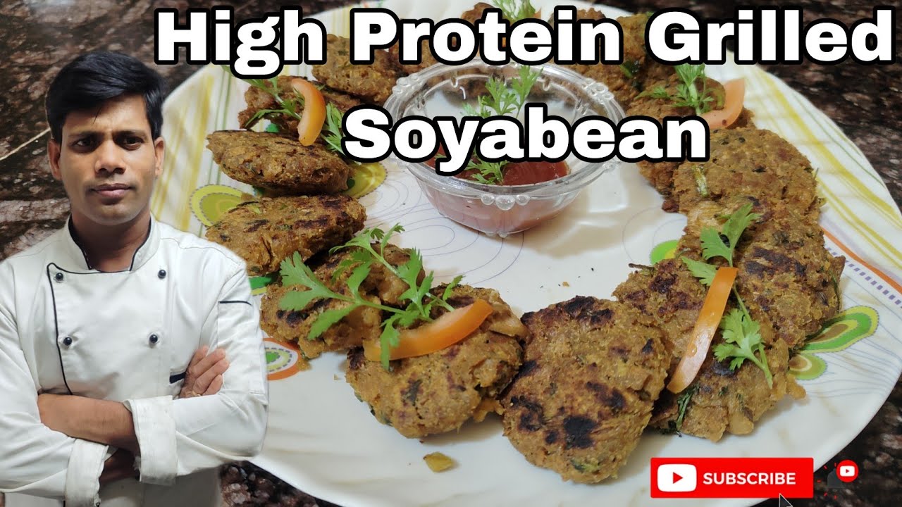 Healthy Protein Grilled Soyabean Recipe ! How To Make Grilled Soyabean Tikki ! Home style 