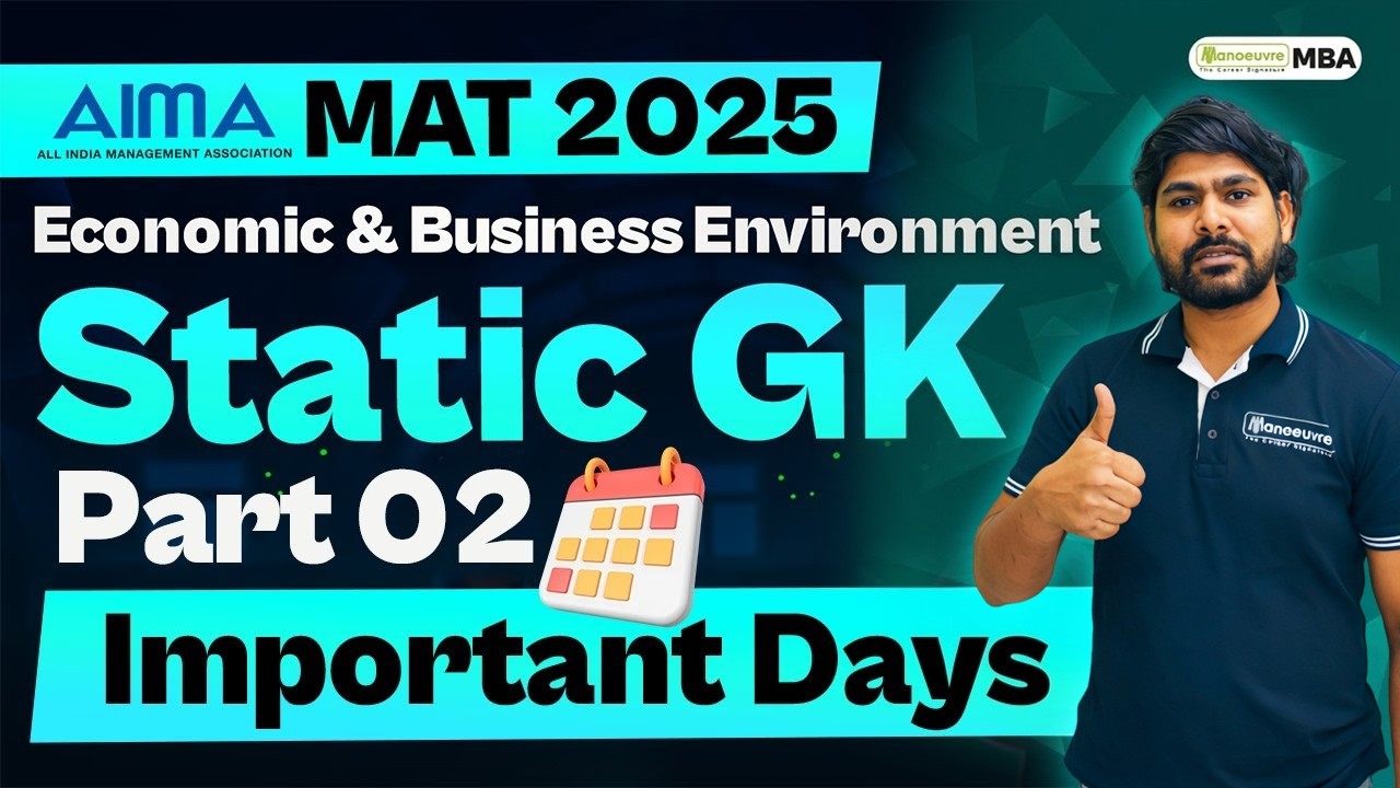 MAT 2025 Static GK Preparation | Economics & Business Environment | Important Dates | Part 2
