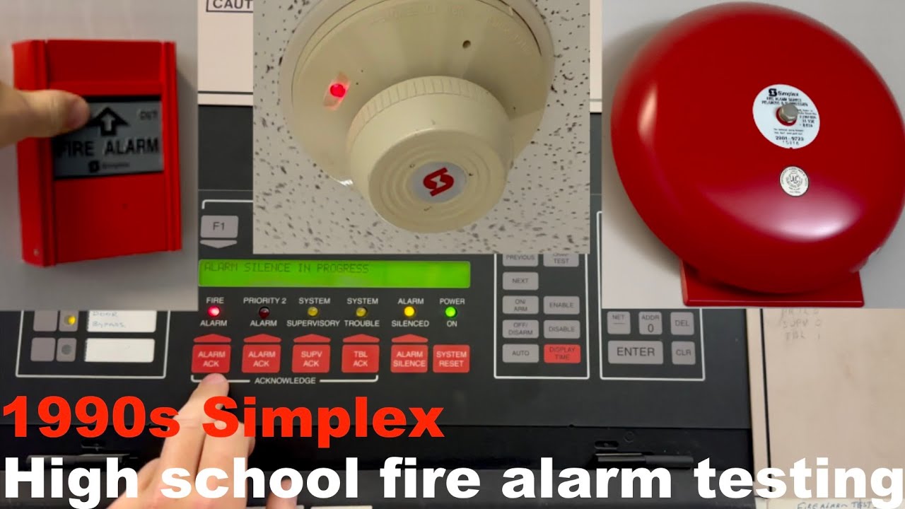 1990s high school fire alarm testing