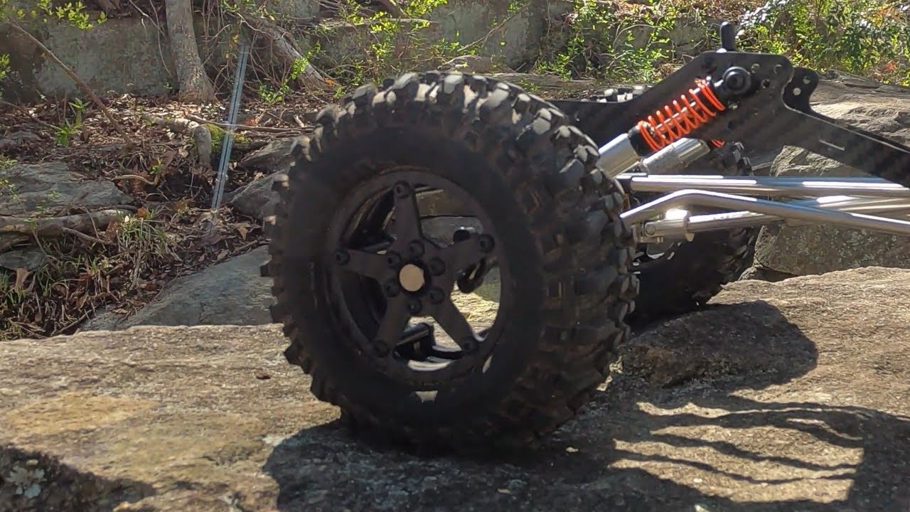 Amazon 2.2 Inch Carbon Fiber Wheels on the INJORA RC Chassis Kit ( aka ChiLow )