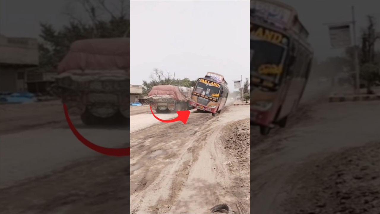 Pak land local bus crossing 22wahelar #youtubeshorts #automobile #trendingshorts #travel #shorts