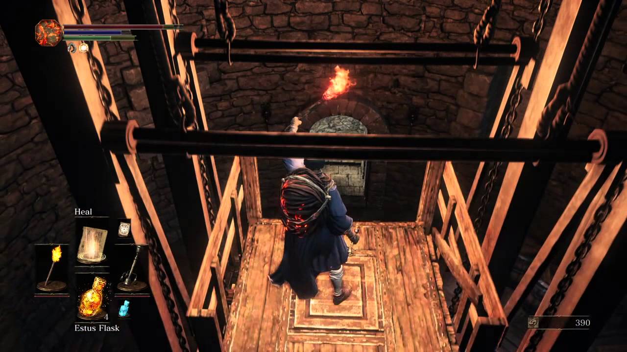 DARK SOULS&trade; III - High Wall of Lothric, opening elevator shortcut to first bonfire