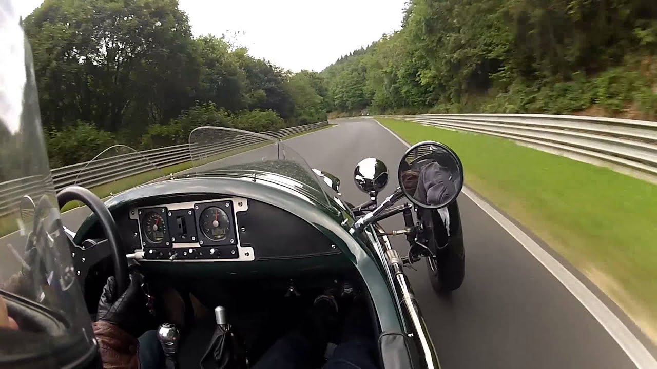 Morgan Three Wheeler lapping the Nurburgring 10.08.2013
