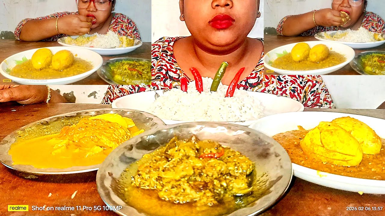 BIGBITES,FISH CURRY,DUCK EGG CURRY 😡😡😋😋😋😋BRINGAL WITH MASER TEL JHAL