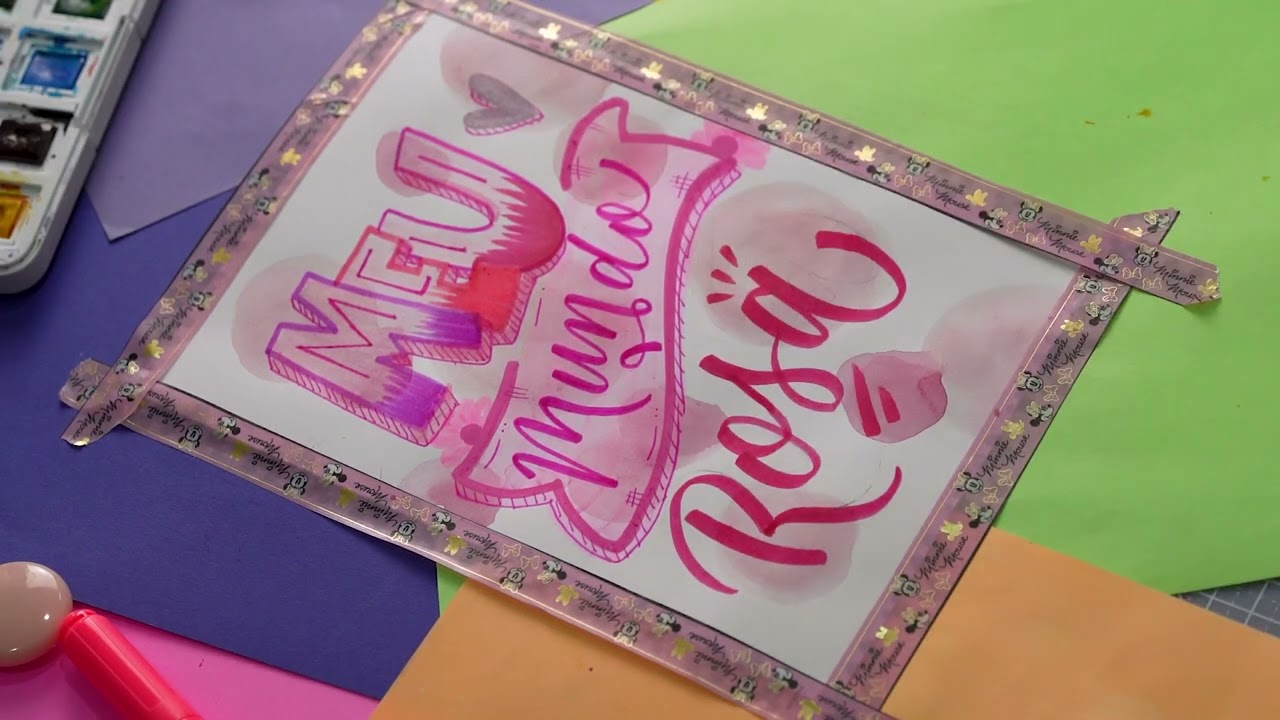 DESAFIO DE ARTE: Criando um LETTERING usando apenas uma cor! Ficou bem?