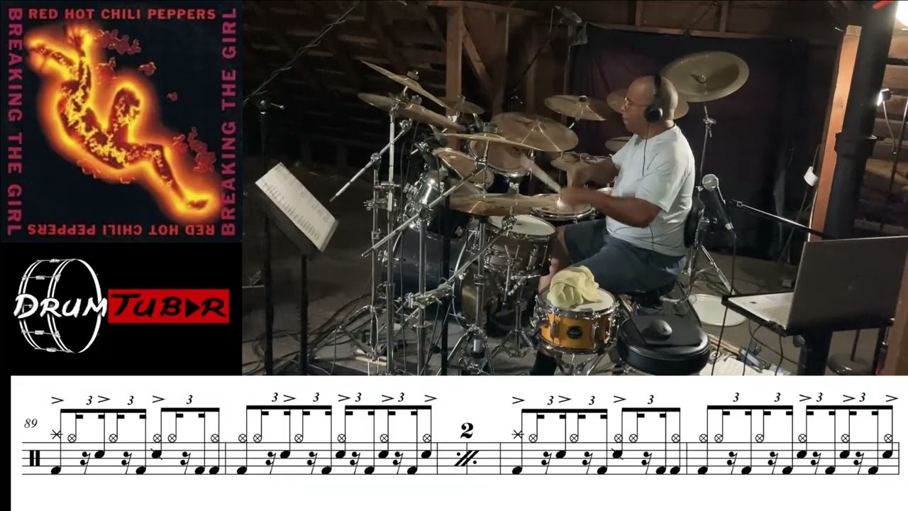 Red Hot Chili Peppers - Breaking the Girl (with sheet music) (Drum Cover) [Studio Version]