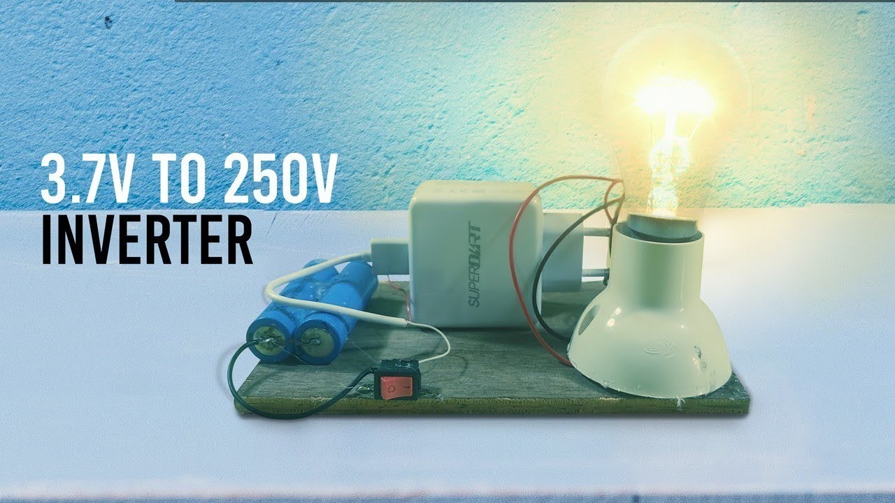 3.7V DC to 220V AC inverter circuit with Mobile charger transforme ll Simple Circuit Diagram
