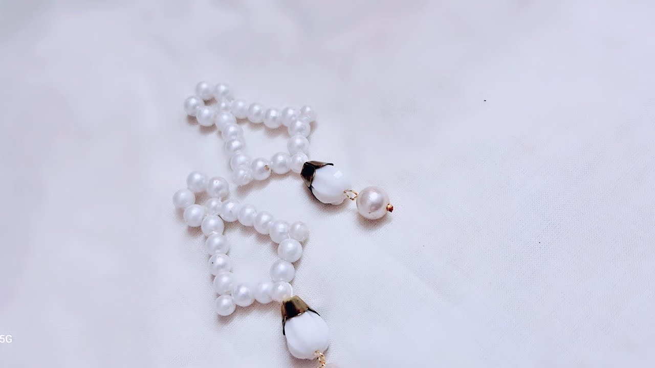Pearls drop earrings #jewelrydesign DIY Pearl EARRING AT#earrings diy pearl earrings making at home