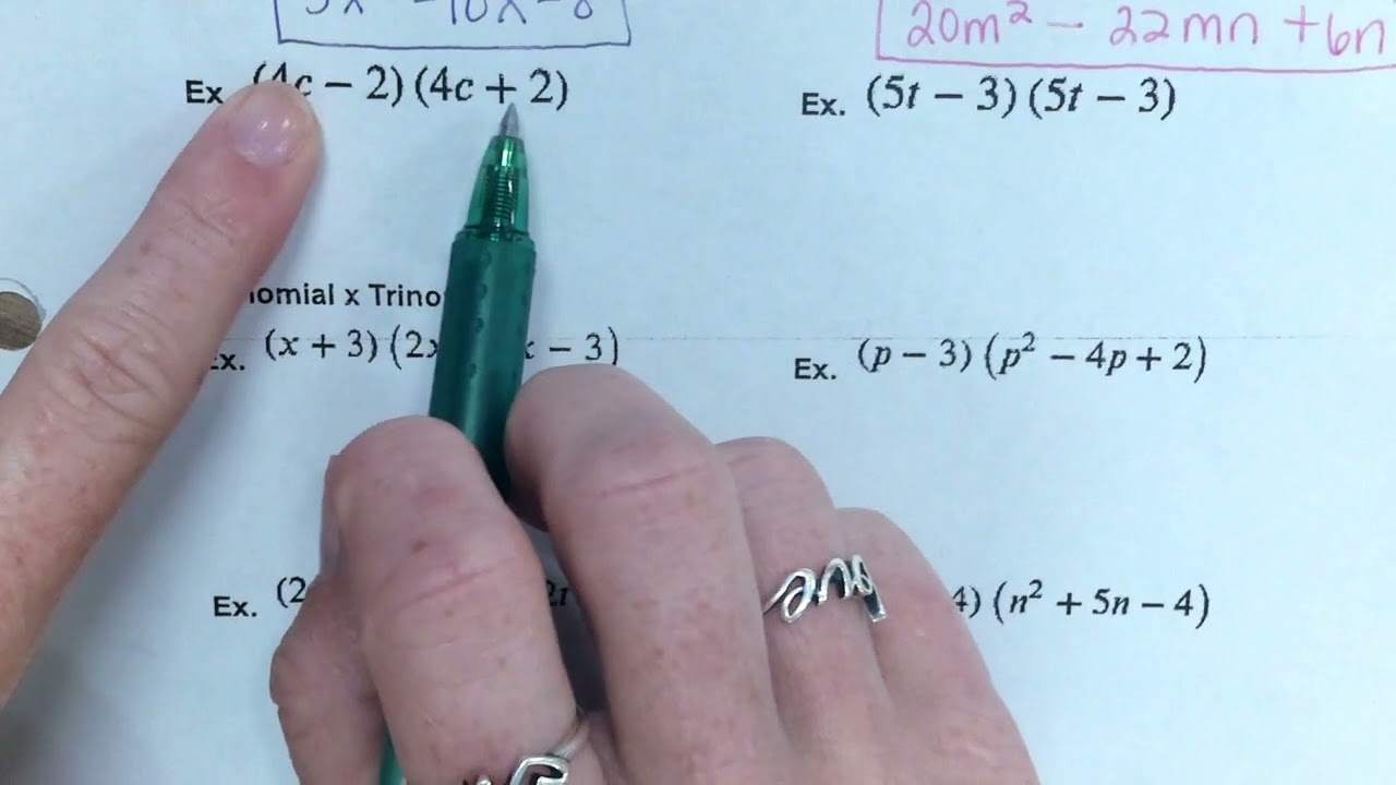 Algebra 9-2B Multiplying Polynomials