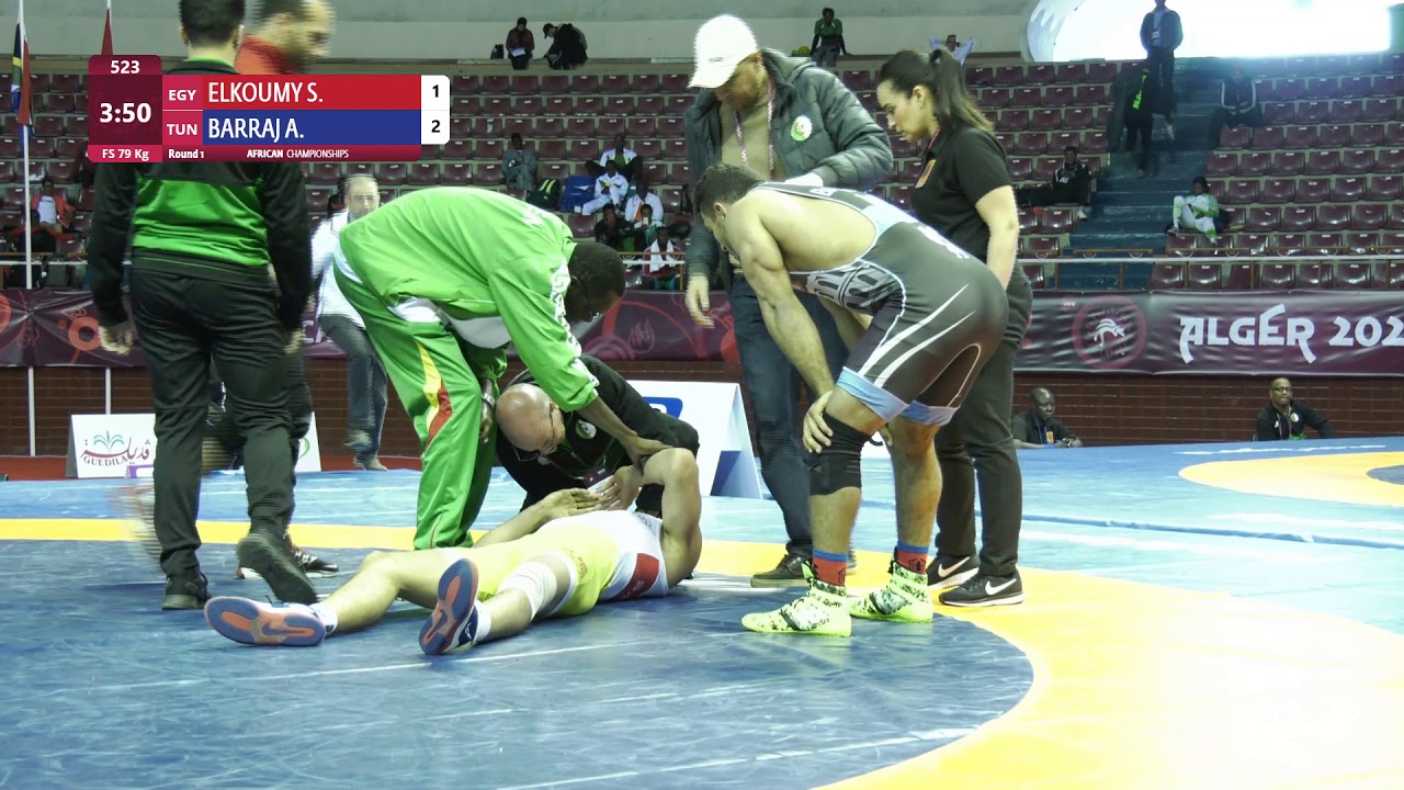 Round 1 FS - 79 kg: S. ELKOUMY (EGY) v. A. BARRAJ (TUN)