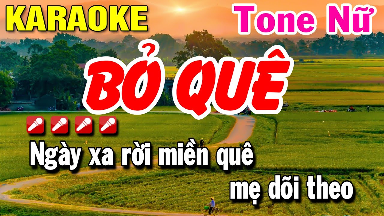 Bỏ Quê Karaoke Nhạc Sống Tone Nữ ( Beat Hay ) Huỳnh Lê