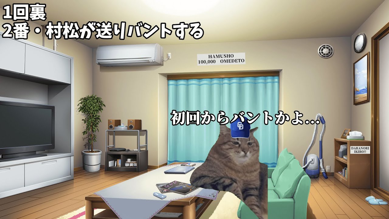 2023年 とある日の中日ドラゴンズの試合を観るドラファン　【猫ミーム】