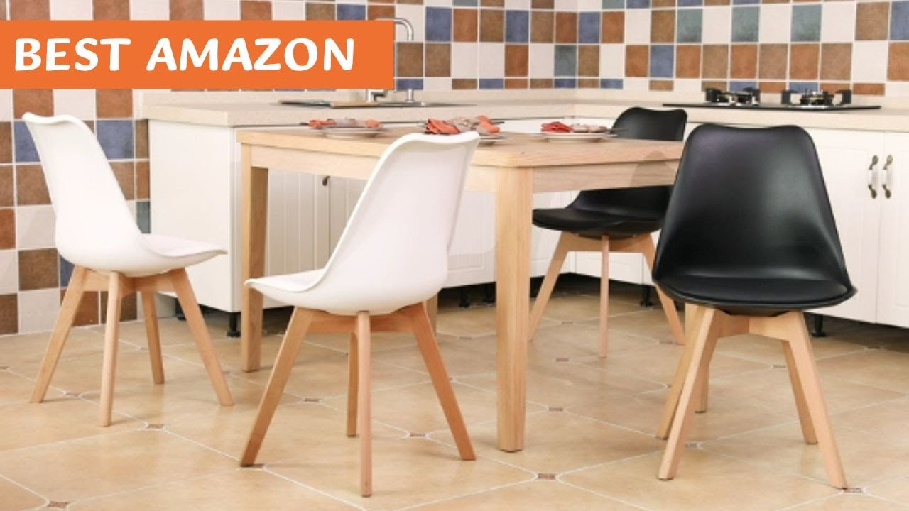 Dinning chair | PU Leather Upholstered Chairs with Wood Legs | How to install (Best Amazon)