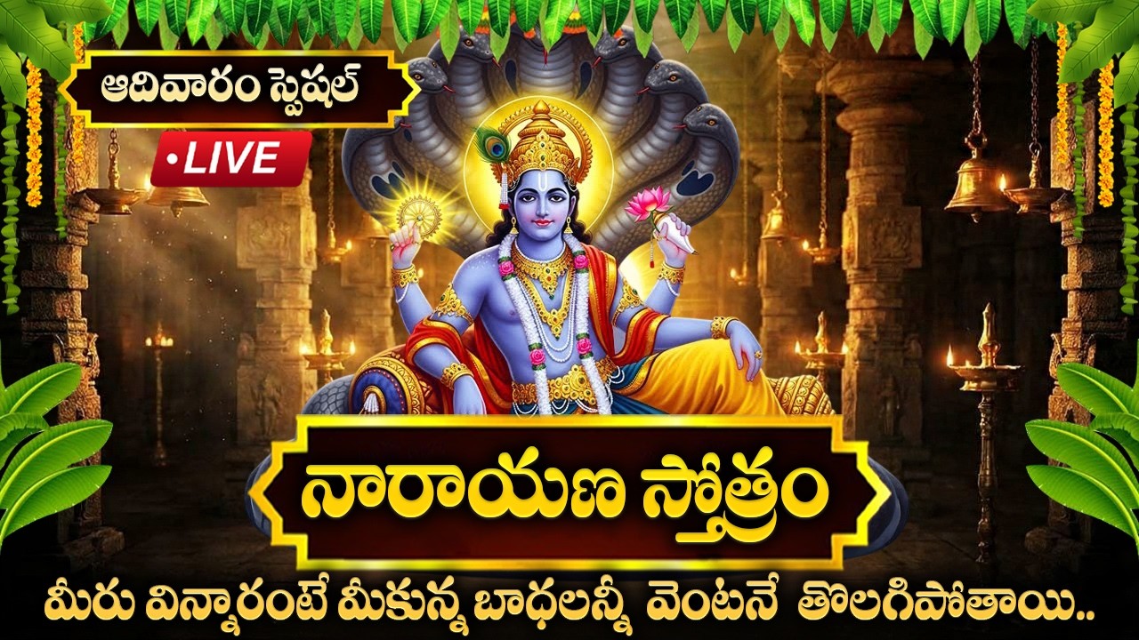 LIVE : ఆదివారం రోజు నారాయణ స్తోత్రం విన్నారంటే మీ బాధలన్నీ తొలగిపోతాయి.. | Narayana Sthothram