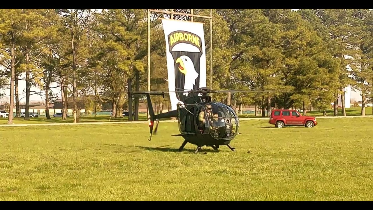 MH-6 Little Bird Start Up and Take Off From Destiny Week Car at Ft. Campbell, Kentucky