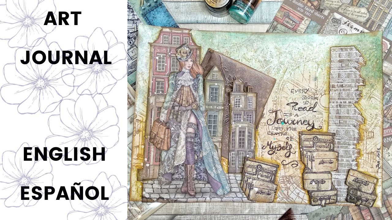 Art journal ~ Belinda Basson's Lady Vagabond (Stamperia). Papers and stamps! / &iexcl;Papeles y sellos!