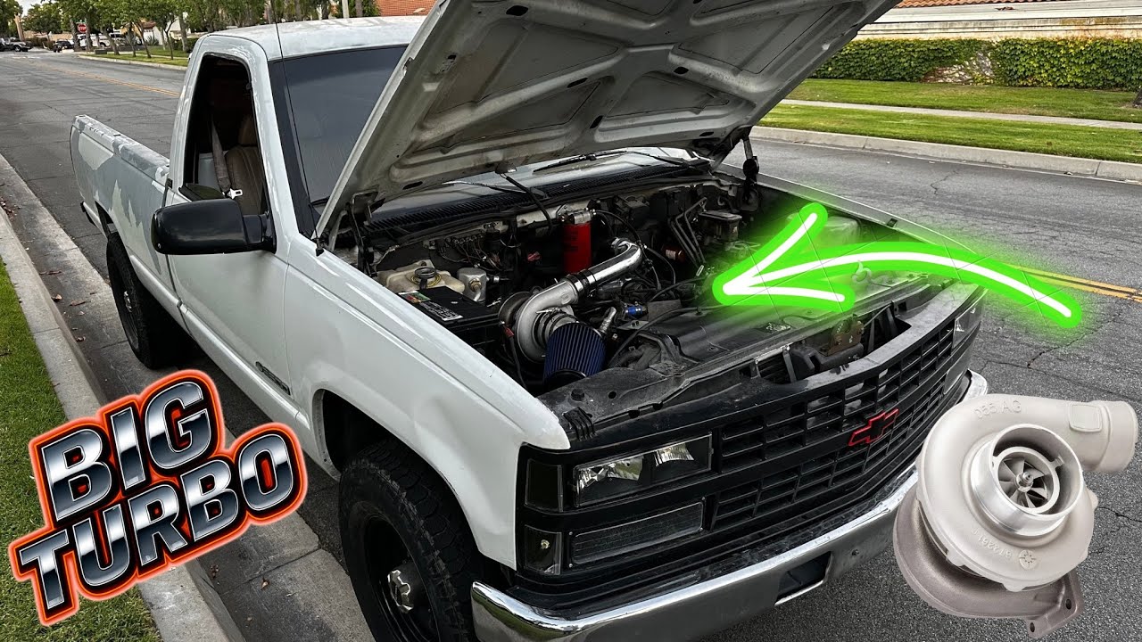 TURBO DIESEL OBS CHEVY GETS AN S300 TURBO!!! SOUNDS LIKE A JET!! (DETROIT 6.5)