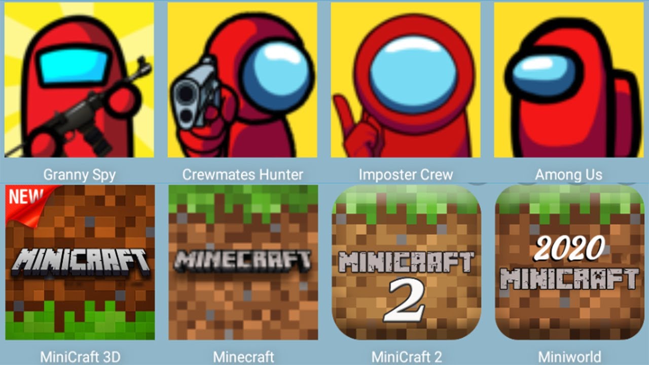 Gameplay - Minecraft,Granny Spy,MiniCraft 3D,Among Us,Miniworld,Imposter Crew,Майнкрафт Эволюция