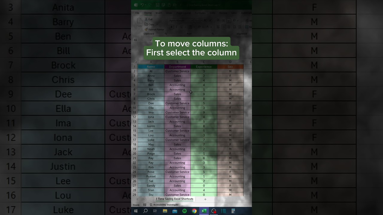 3 Time Saving Shortcuts in Excel‼️ #excel