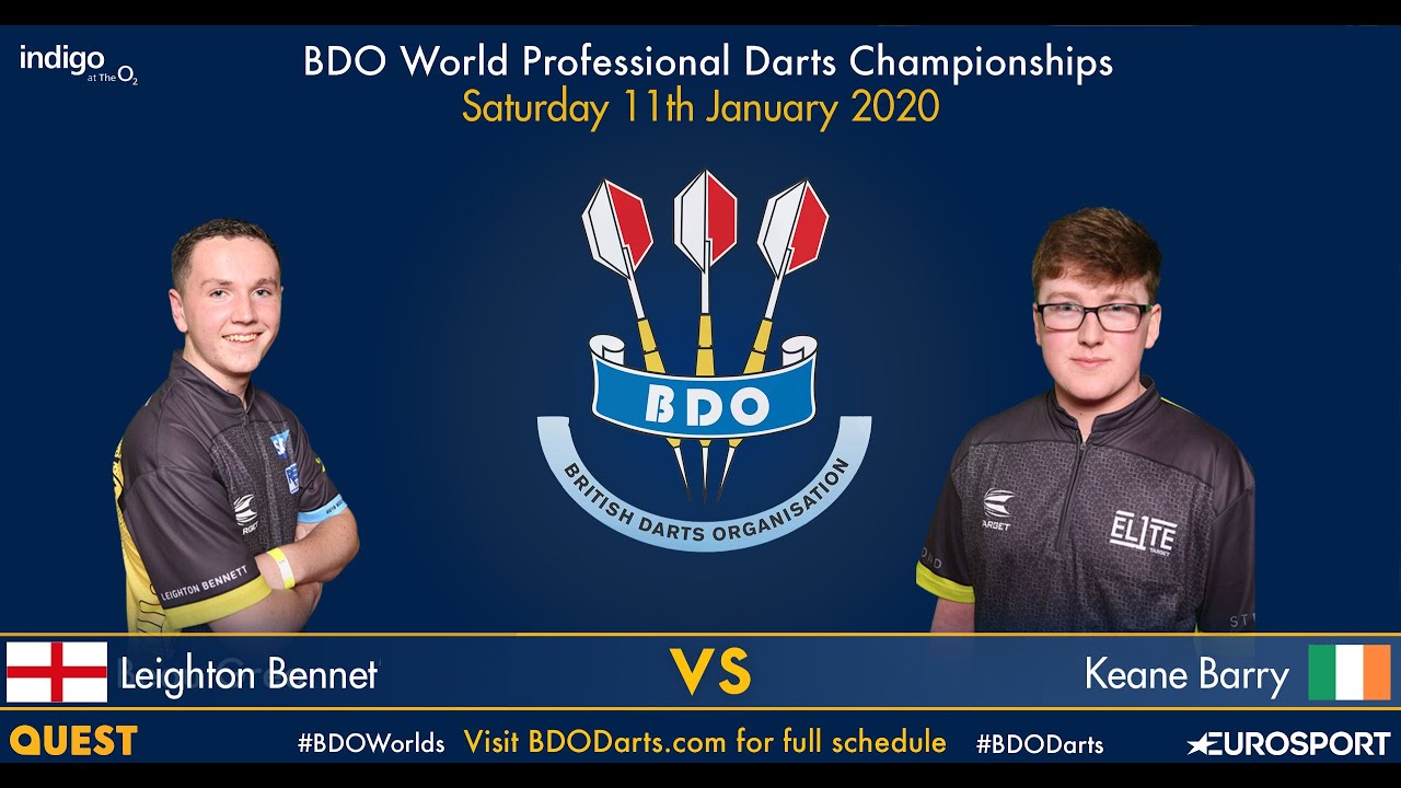 BDO Youth World Darts Championship 2020 Final Leighton Bennett vs Keane Barry Part1 2020 01 11 ENG