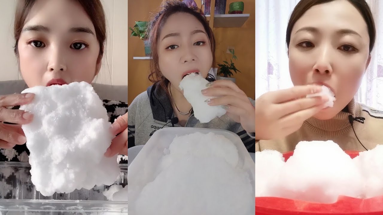 【ASMR】Refrozen Dry Ice & Powdery Crunch Ice Eating ❄️CRISPY & CRUNCHY SOUND SATISFYING MUKBANG