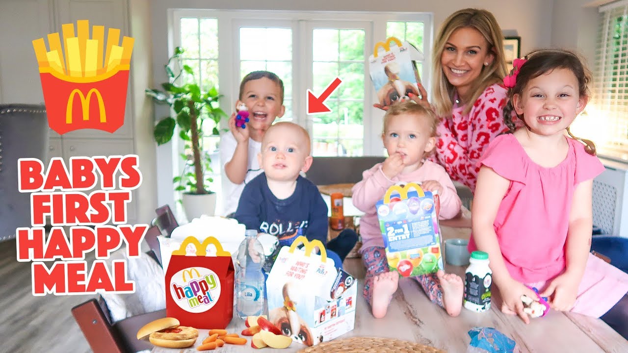 BABY REACTS TO FIRST HAPPY MEAL!
