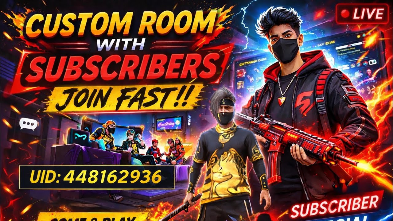 Only Subscribers Allowed 🔴 Custom Room Live | UID Check