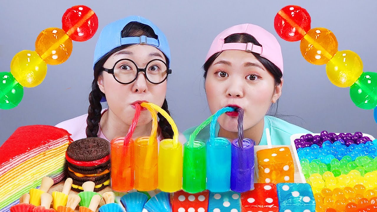 Kue Jeli Cokelat Pelangi Mukbang DONA