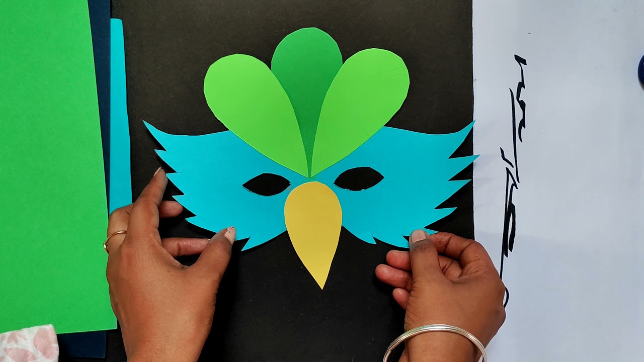 Peacock mask l National bird of India  l mask making l craft art l Creativity l Pragyafinearts vlogs